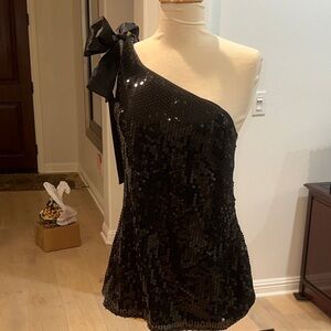 Moda International Black Sequin blouse